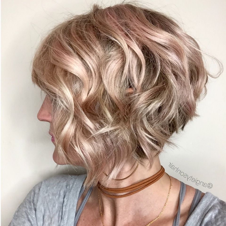 Short Layered Bob Hairstyles For Curly Hair Women Medium Haircut Bob Pertaining To Angled Bob Hairstyles For Thick Tresses (View 7 of 20)