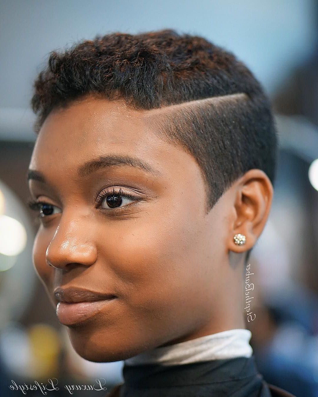 Short Tapered (faded) Haircut On Relaxed Hair With A Disconnected With Regard To Short Haircuts With Side Part (View 13 of 20)