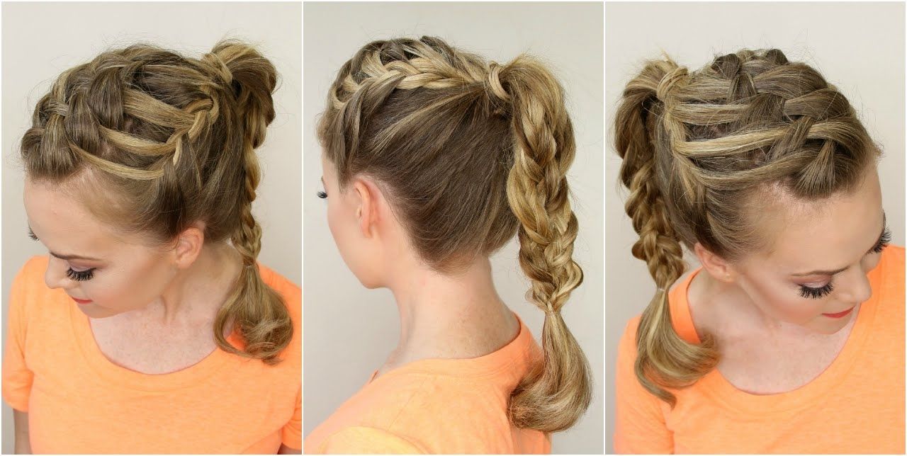 Triple French Braid Double Waterfall Braided Ponytail – Youtube In Well Known Cascading Braided Ponytails (View 8 of 20)