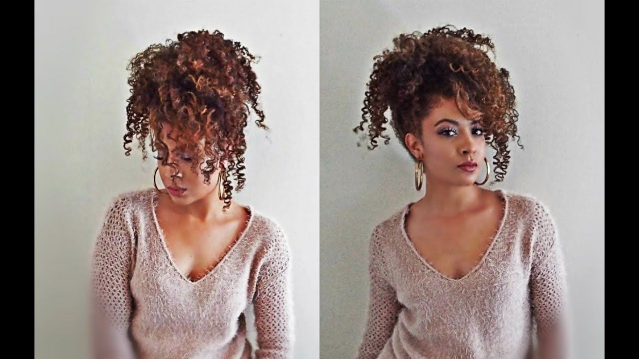 Well Known Naturally Curly Ponytail Hairstyles Throughout Easy Ponytail For Curly Hair The "pineapple" – Youtube (View 10 of 20)