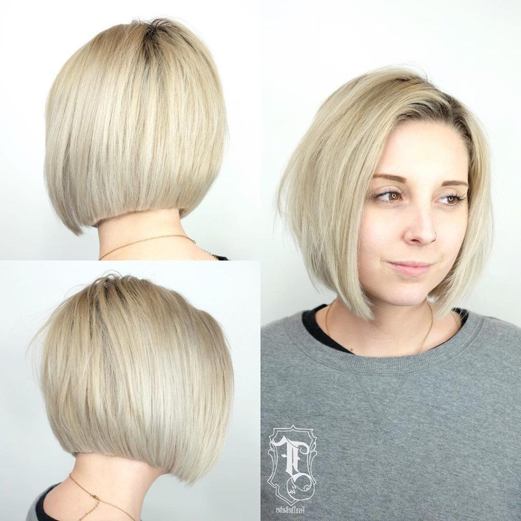 Women's Blonde Shaped Bob With Clean Blunt Lines And Soft Layers Inside Blunt Bob Haircuts With Layers (View 15 of 20)
