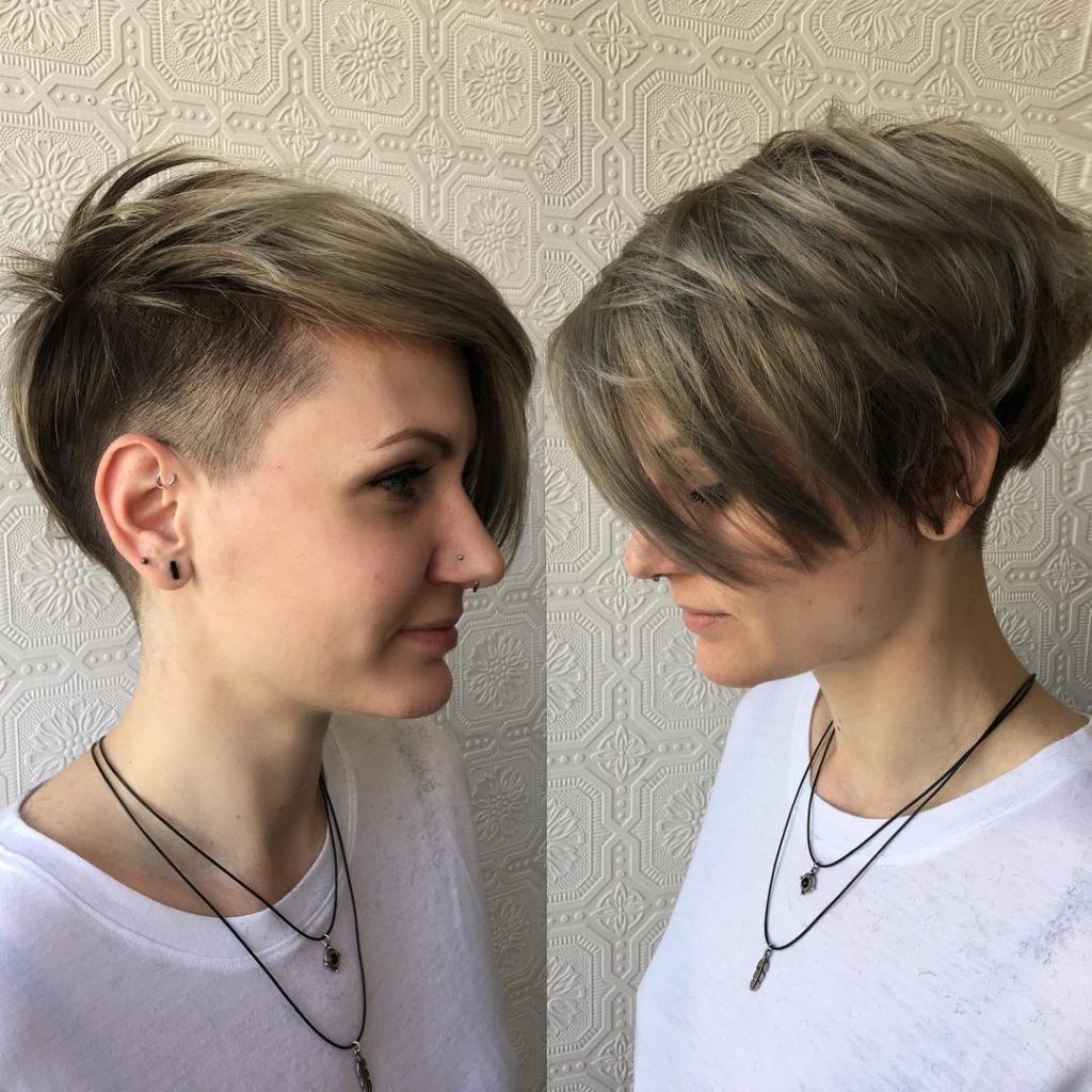 Women's Textured Asymmetrical Undercut Pixie With Ash Blonde Color Within Black And Ash Blonde Pixie Bob Hairstyles (View 13 of 20)
