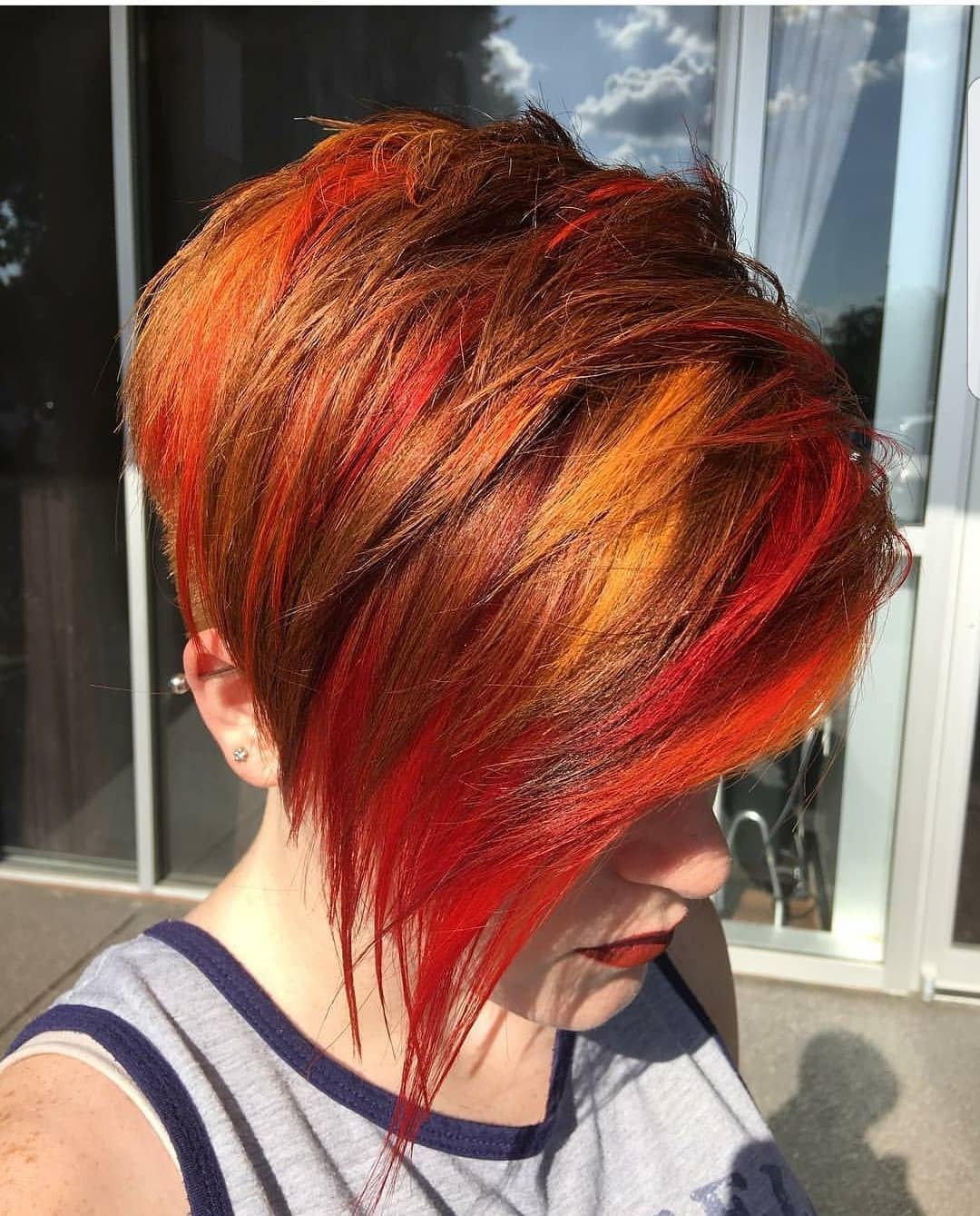10 Beautiful Asymmetrical Short Pixie Haircuts & Hairstyles, Women With Black Choppy Pixie Hairstyles With Red Bangs (View 12 of 20)