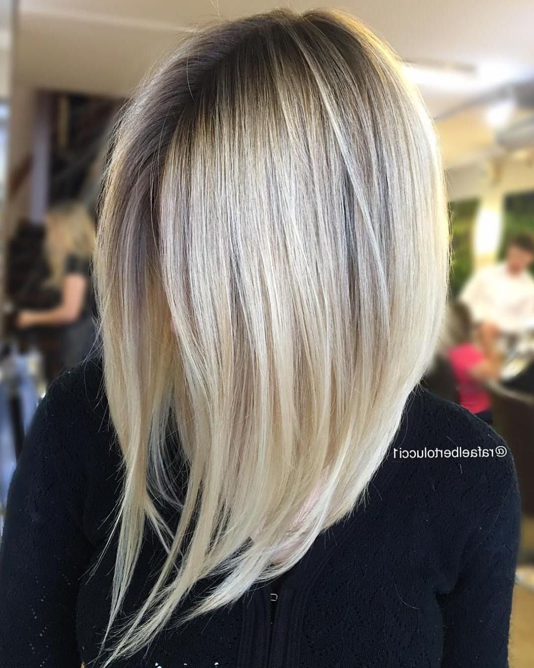 60 Inspiring Long Bob Hairstyles And Haircuts In 2018 | Great Hair Within Classy Slanted Blonde Bob Hairstyles (View 3 of 20)