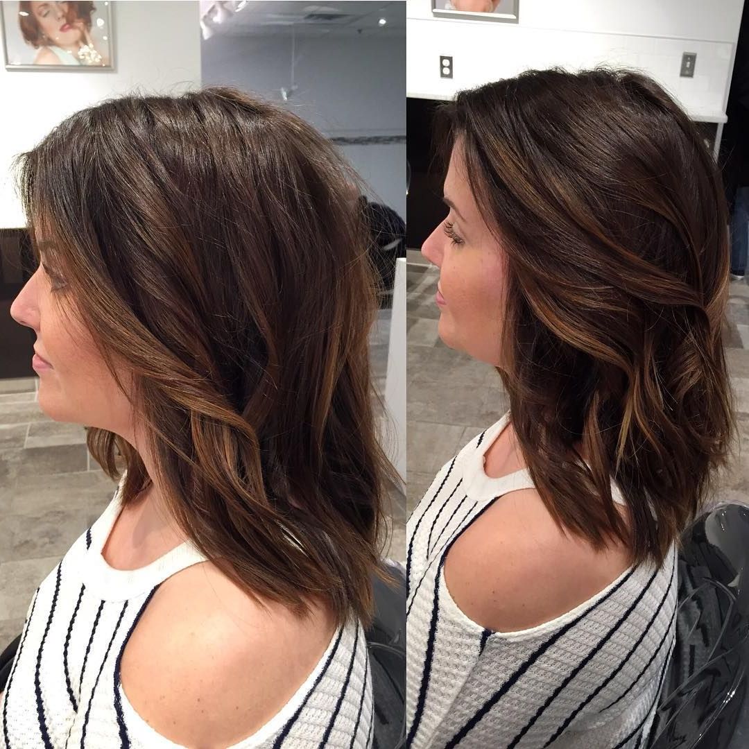 Highlighted Razor Cut Lob | Beauty | Pinterest | Lob, Chocolate For Chic Chocolate Layers Hairstyles (View 9 of 20)