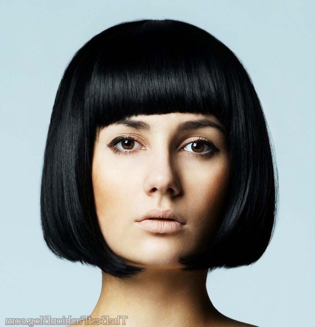 Short Bob Haircuts With Straight Bang 2019 With Straight Bob Hairstyles With Bangs (View 1 of 20)