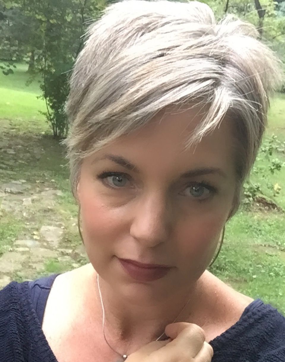 Stephanie Weisend – Grey Hair Pixie, Grey Short Haircut – | Pixie Intended For Airy Gray Pixie Hairstyles With Lots Of Layers (View 9 of 20)