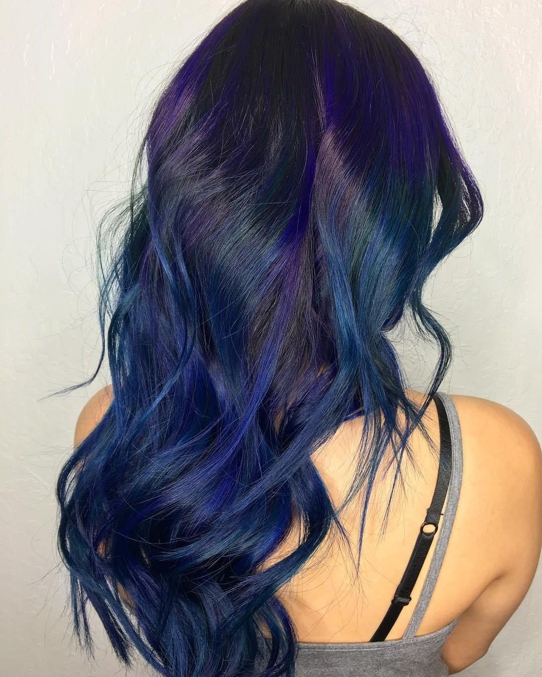 2018 Purple And Black Medium Hairstyles Throughout 20 Dark Blue Hairstyles That Will Brighten Up Your Look In  (View 6 of 20)