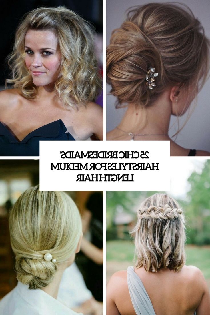 25 Chic Bridesmaids' Hairstyles For Medium Length Hair – Weddingomania Regarding Recent Medium Hairstyles For Bridesmaids (View 3 of 20)