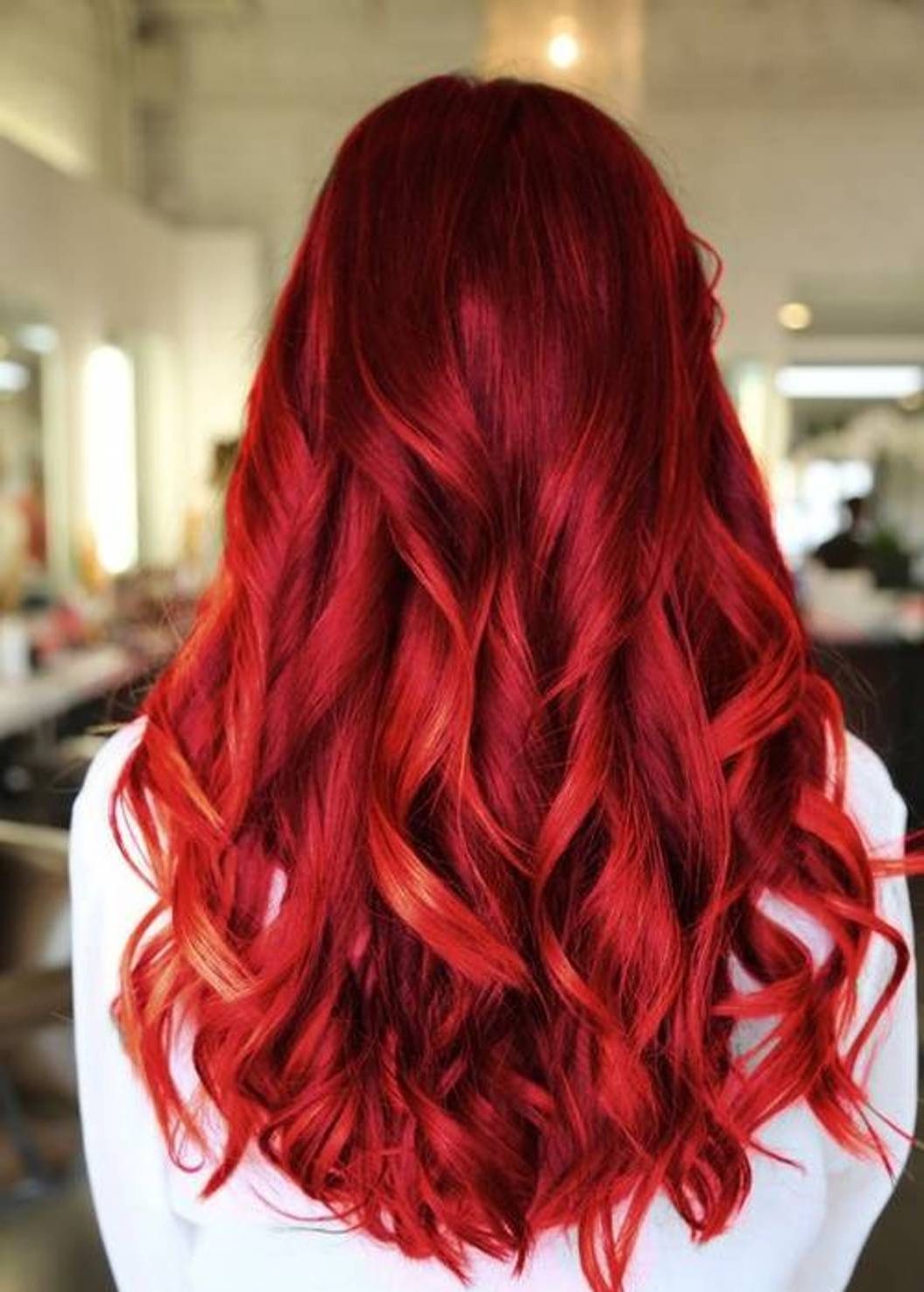 40 Bold & Beautiful Bright Red Hair Color Shades & Hairstyles For Fashionable Bright Red Medium Hairstyles (View 14 of 20)