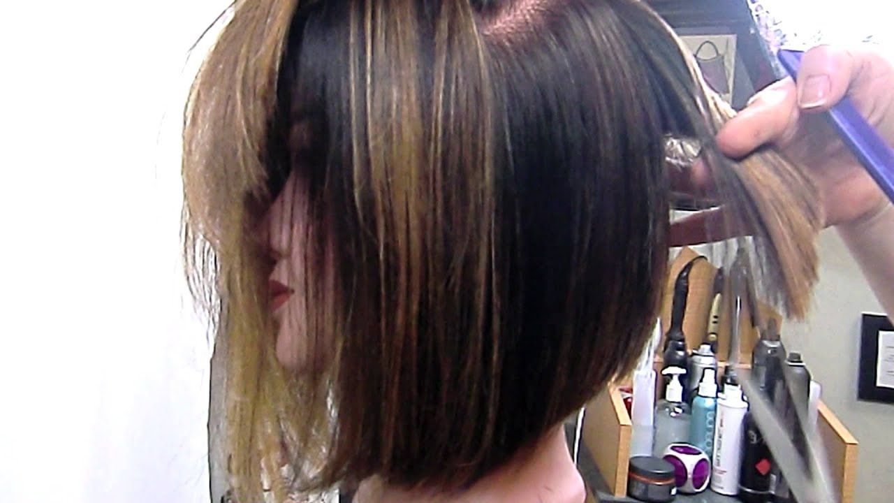 Angled Bob Graduated And Texturized – Youtube Intended For Fashionable Long Angled Bob Hairstyles With Chopped Layers (View 9 of 20)