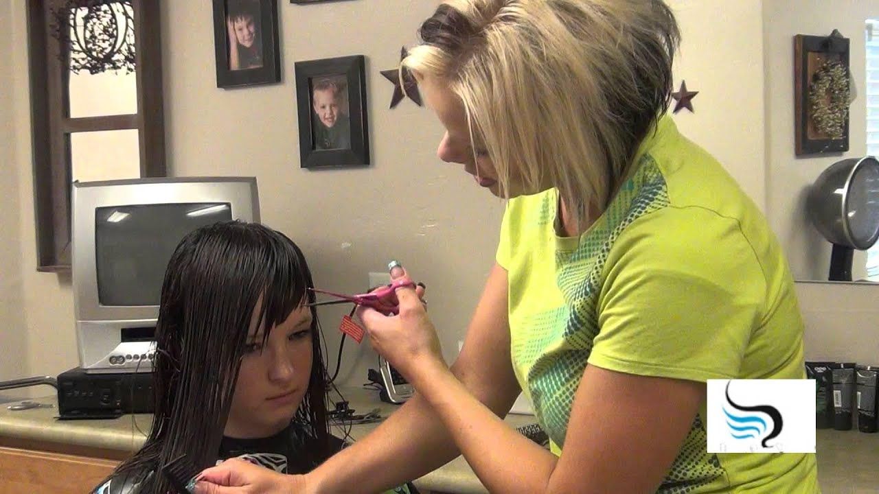 Best And Newest Medium Haircuts With Swoop Bangs With Regard To Long Sweep Side Bangs) Haircuts And Hairstyles – Youtube (View 14 of 20)
