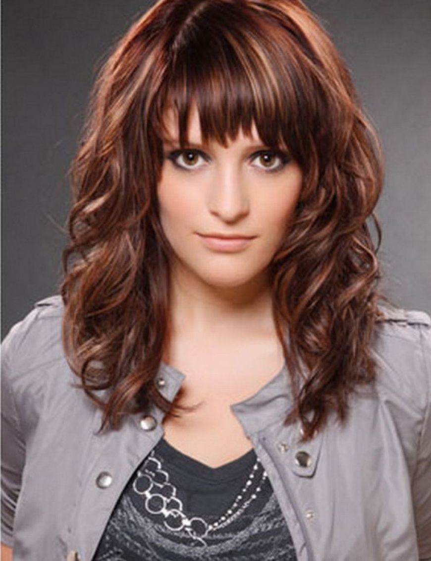 Curly Haircuts With Side Bangs Images Cute Hairstyles For Medium Intended For Well Known Medium Medium Haircuts With Side Bangs (Gallery 19 of 20)