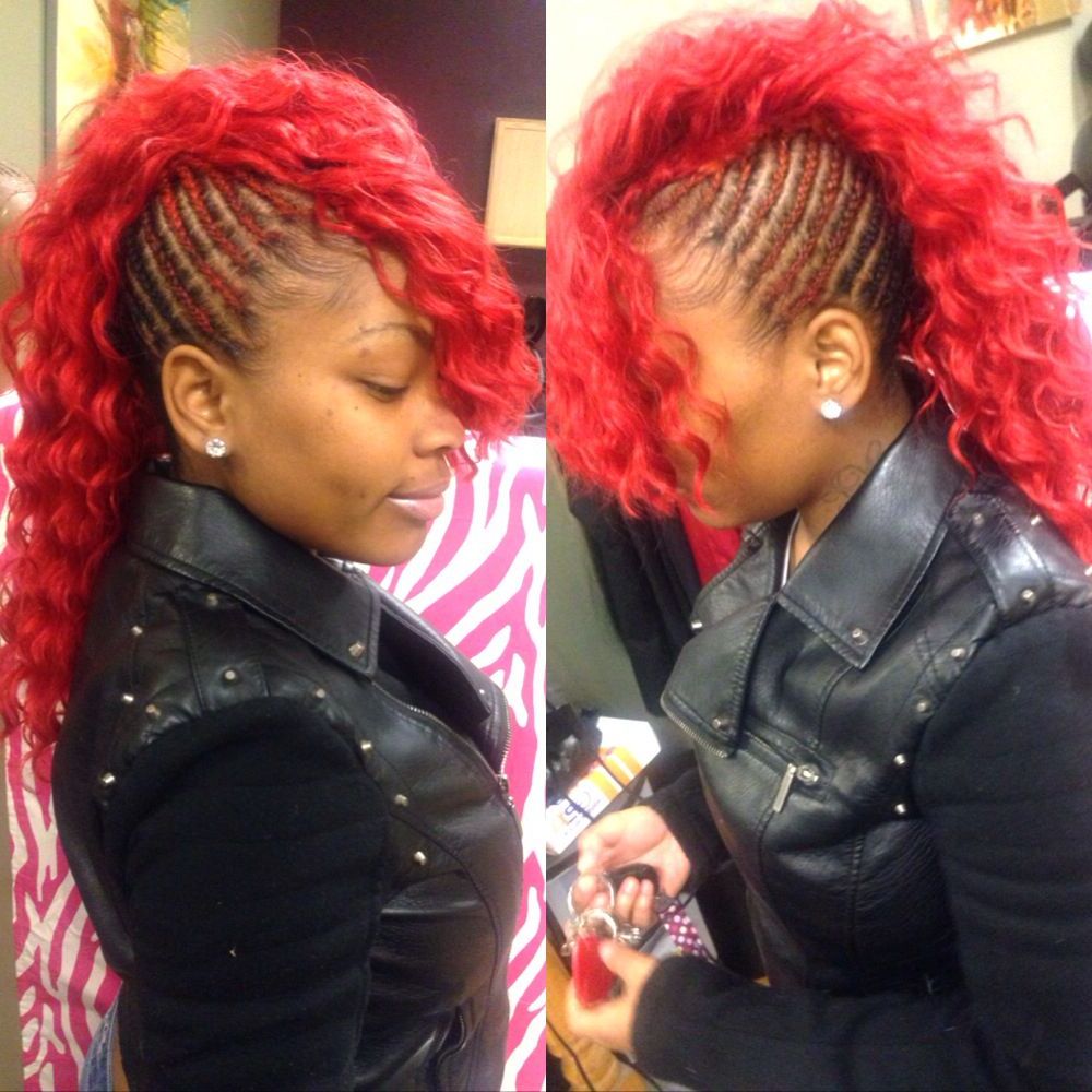 Curly Mohawk! Red Hair. Braids (View 4 of 20)