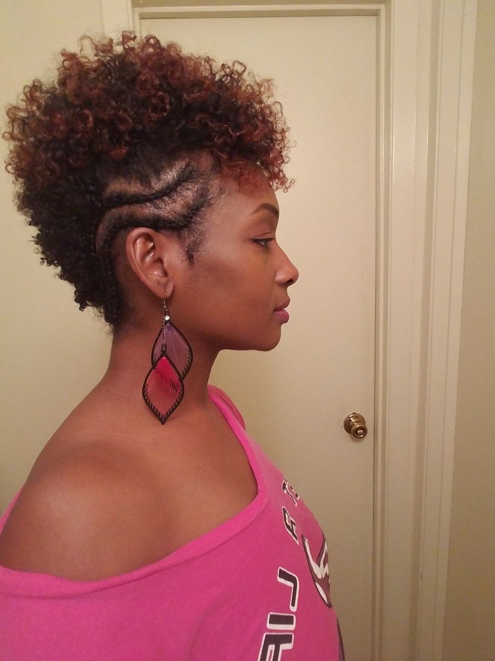 Current Twist Curl Mohawk Hairstyles Intended For Tapered Twist And Curl Mohawk With Braided Sides💖💓 (View 9 of 20)