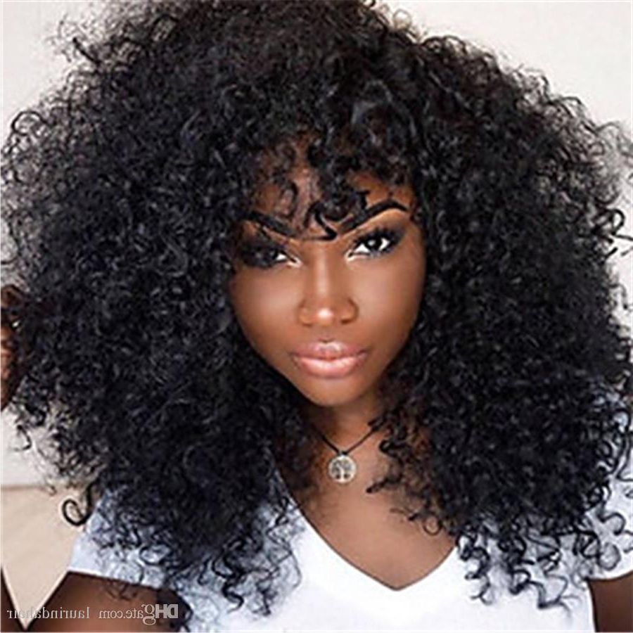 Favorite Medium Haircuts For Natural African American Hair Within Wig Kinky Curly Afro Layered Haircut For Black Women African (Gallery 19 of 20)