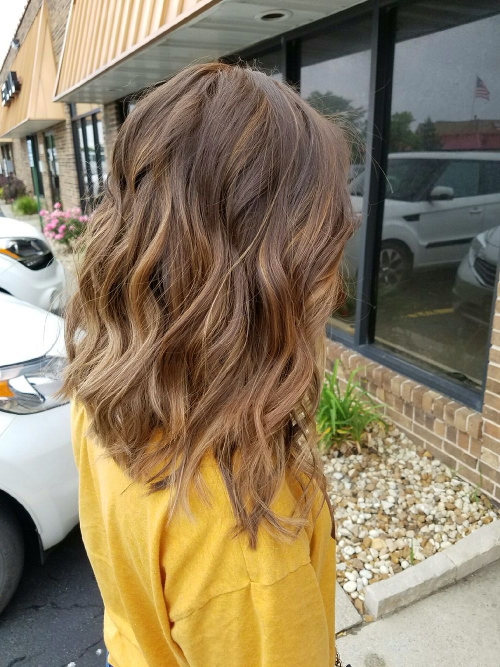 Long Choppy Bob. Caramel Brown With Highlights (View 4 of 20)
