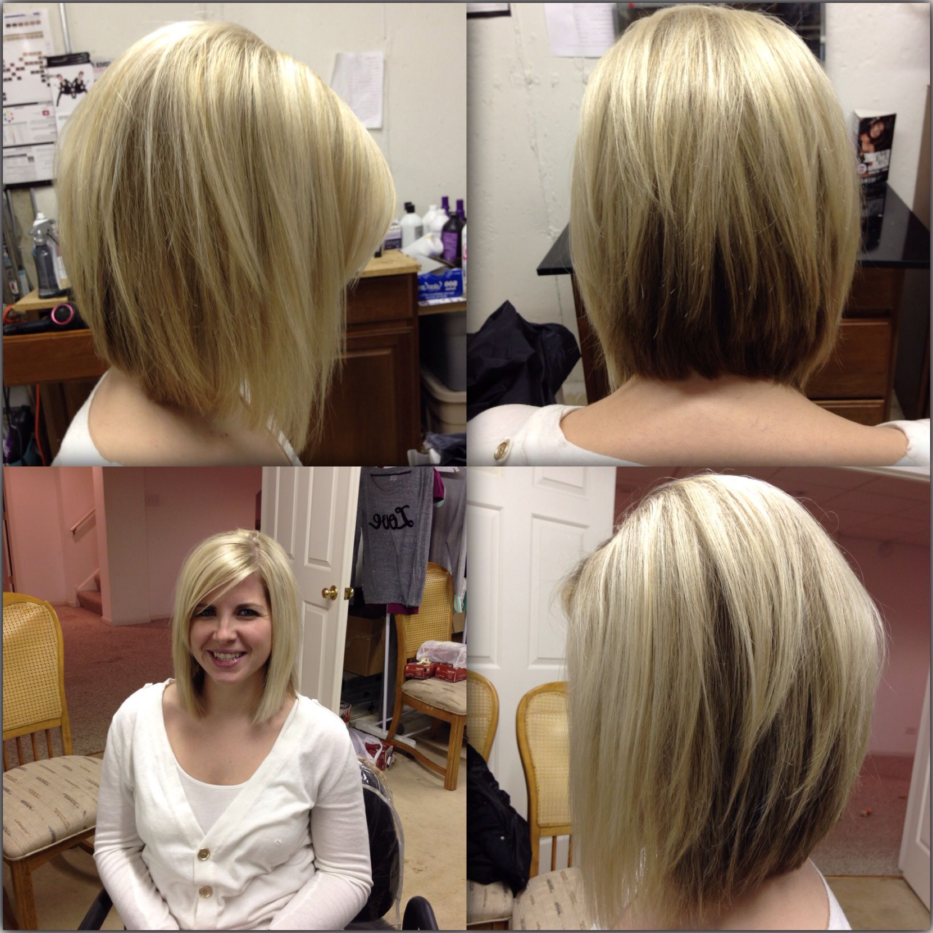 Most Current Razor Cut Medium Hairstyles In Layered Angled Razor Cut Bob With Platinum Blonde Hilites (View 4 of 20)