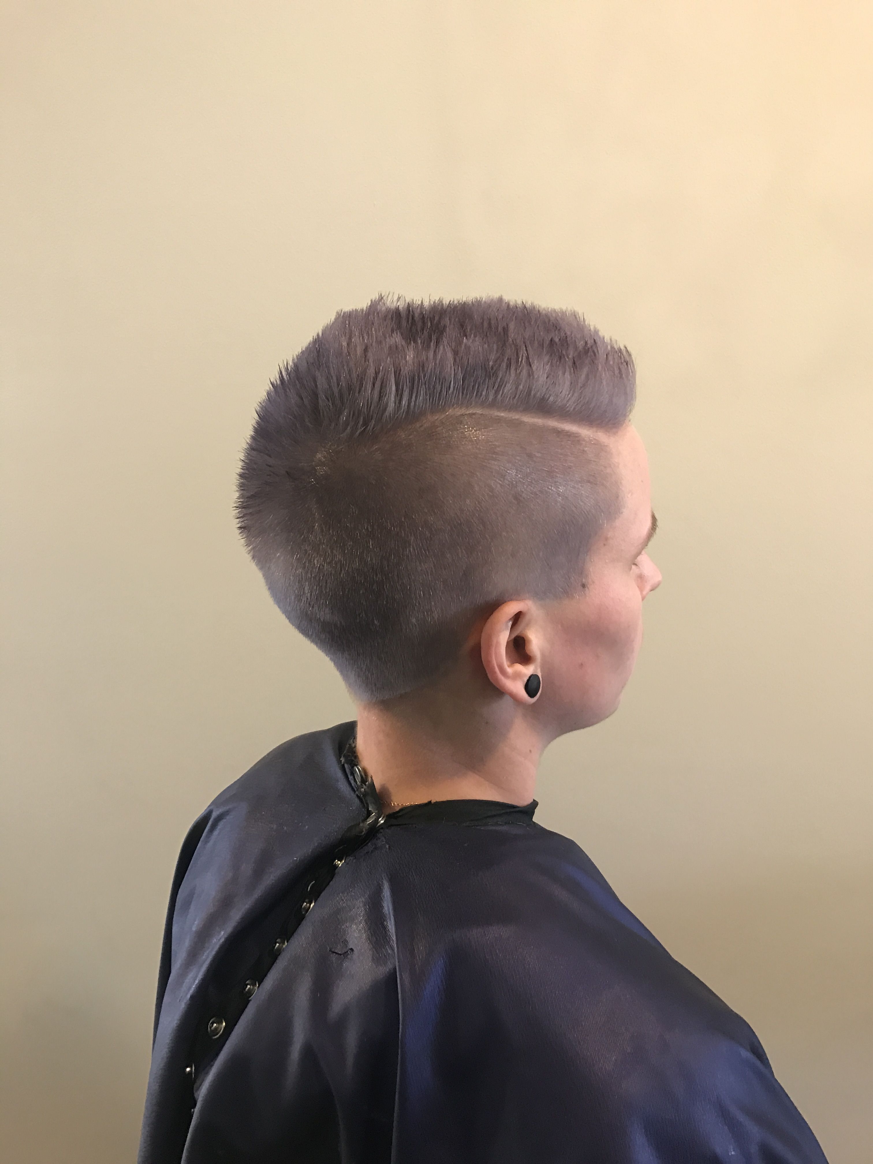 Most Current Steel Colored Mohawk Hairstyles Within Shaved Short Cut With Steel Blue Gray Color  Love It (View 2 of 20)