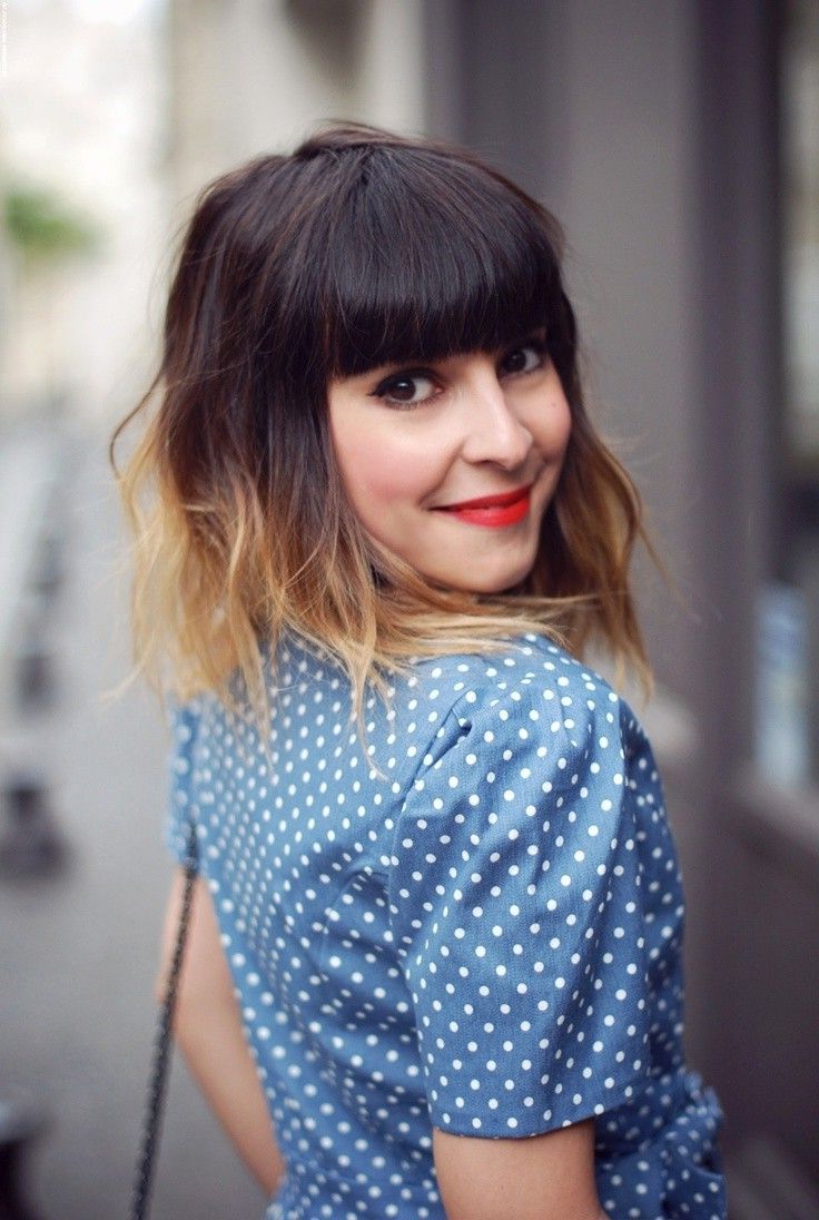 Most Popular Medium Hairstyles With Blunt Bangs Regarding 12 Pretty Layered Hairstyles For Medium Hair (View 6 of 20)