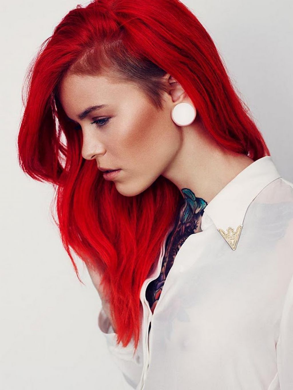 Most Recent Medium Hairstyles With Shaved Sides For Women With Regard To Medium Length Right Side Shaved Hair Style Red Long Hair With Shaved (View 4 of 20)