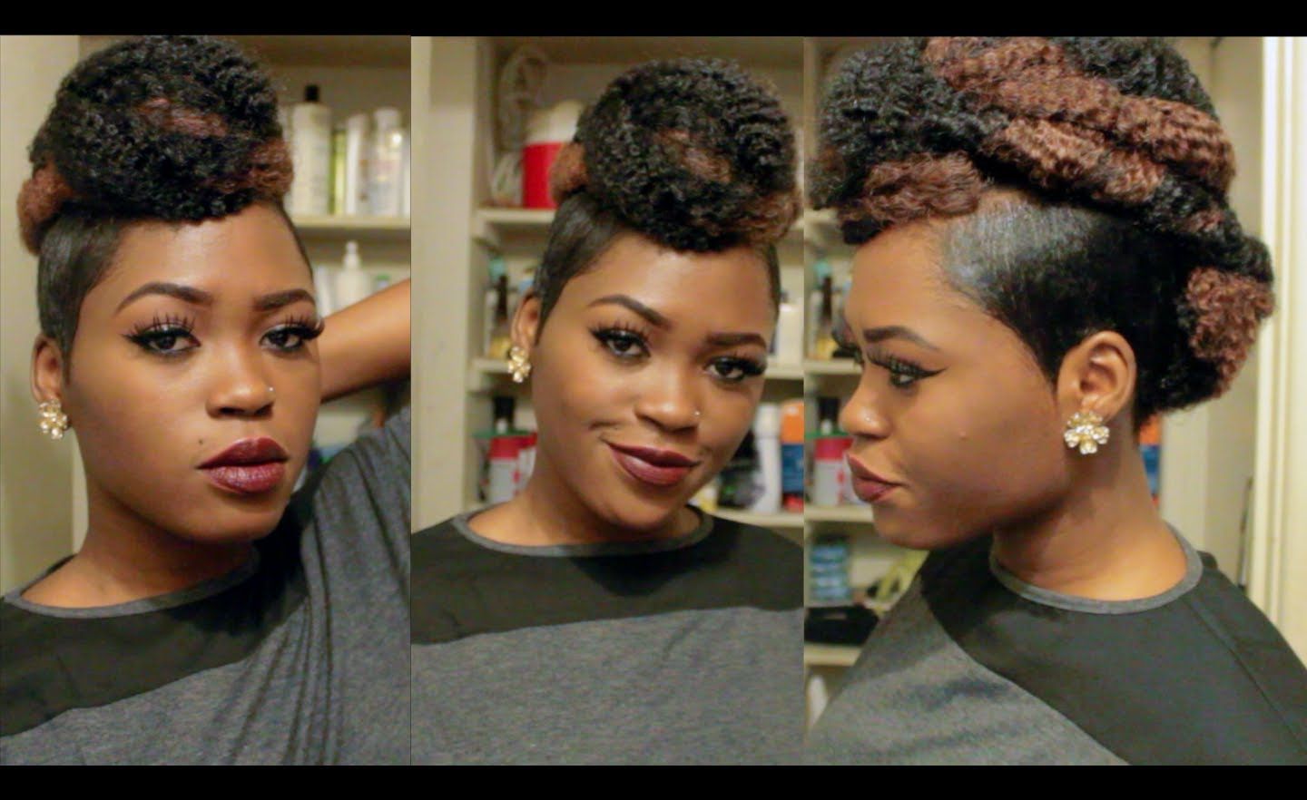 [%most Recent Side Mohawk Hairstyles With Mohawk Updo With Shaved Sides [video] – Black Hair Information|mohawk Updo With Shaved Sides [video] – Black Hair Information Throughout Well Known Side Mohawk Hairstyles%] (View 12 of 20)