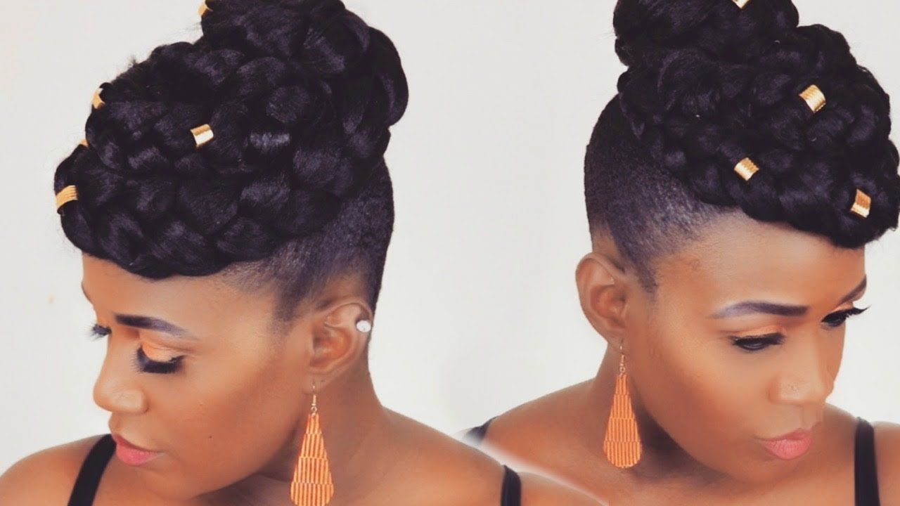 Most Recently Released Athenian Goddess Faux Hawk Updo Hairstyles Within 10 Minute Faux Hawk Updo On Short Natural Hair – Youtube (View 10 of 20)