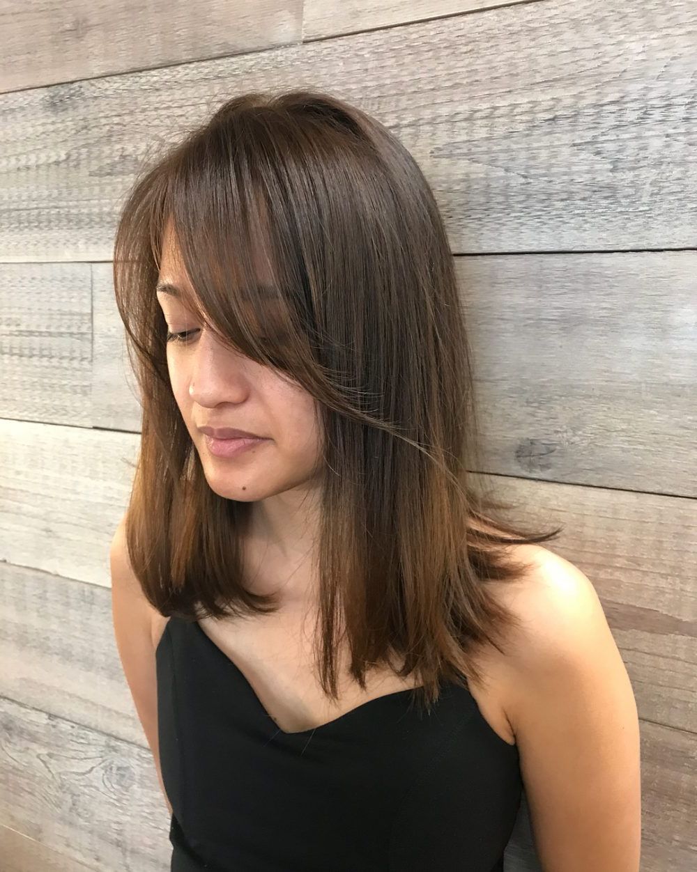 Most Recently Released Medium Haircuts With Swoop Bangs Regarding Side Swept Bangs: 43 Ideas That Are Hot In  (View 12 of 20)