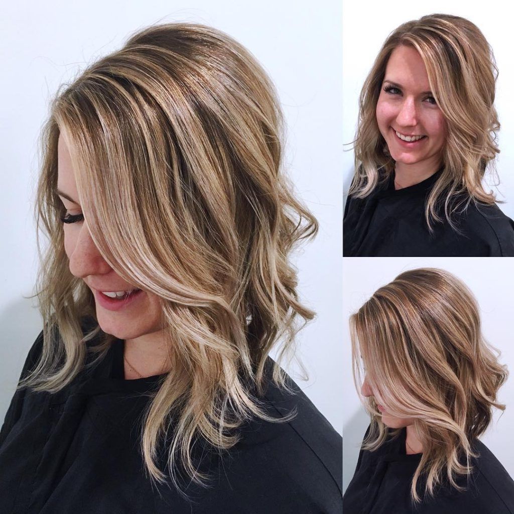 Most Recently Released Textured Medium Hairstyles Intended For Women's Blonde Angled Lob With Undone Textured Waves And Highlights (View 18 of 20)