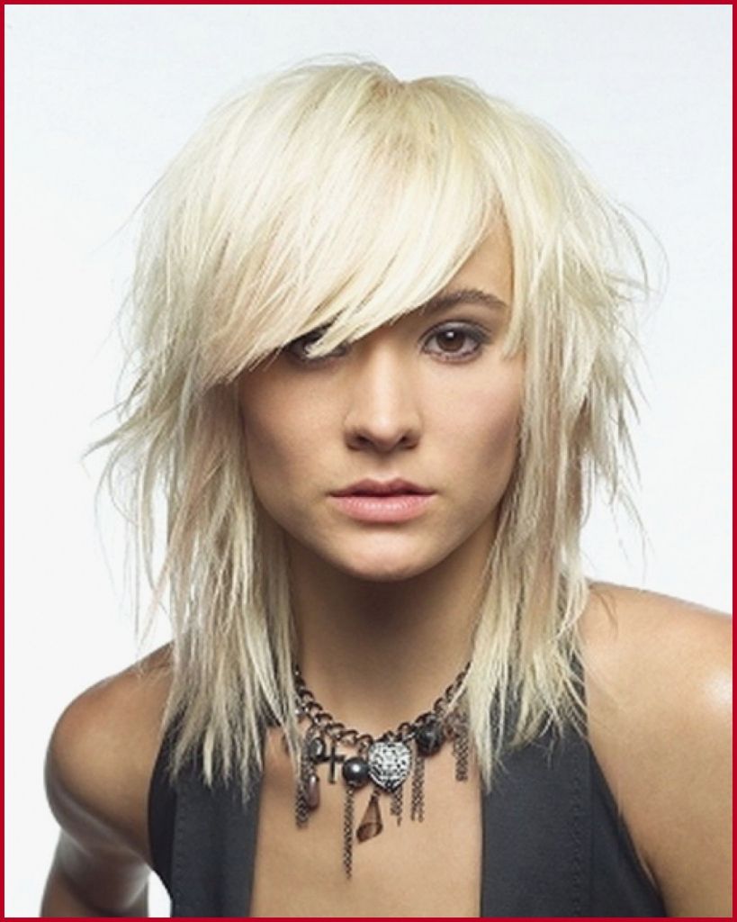 Photos Of Choppy Medium Length Hairstyles With Bangs With Regard To Current Choppy Medium Hairstyles (View 18 of 20)