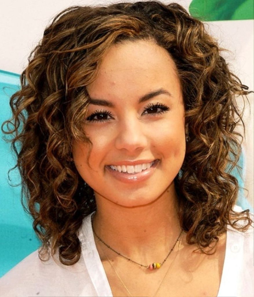 Popular Curly Medium Hairstyles For Round Faces In Layered Haircuts For Curly Hair 12 Best Medium Haircuts For Round (View 6 of 20)