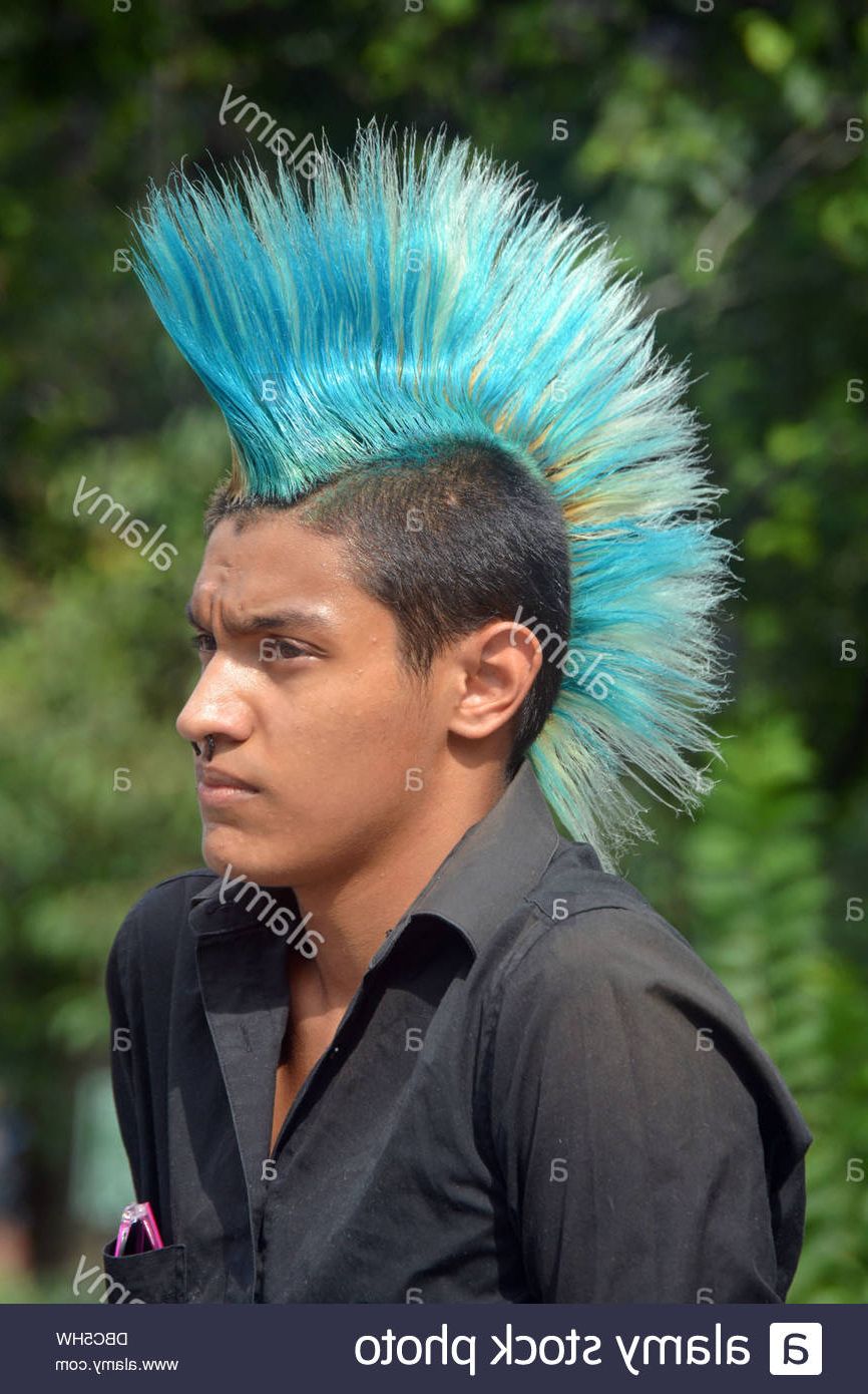 Portrait Of A Young Man With A Colorful Mohawk Haircut At Union Intended For Well Known Unique Color Mohawk Hairstyles (View 5 of 20)