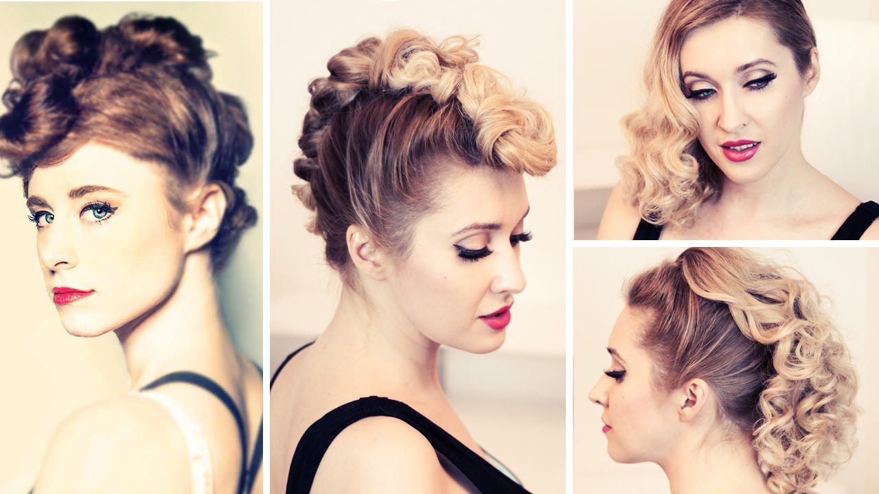Rockstar Hair Tutorial: Kiesza'a Faux Hawk Hairstyle, Retro Curls Within Most Current Unique Updo Faux Hawk Hairstyles (View 14 of 20)