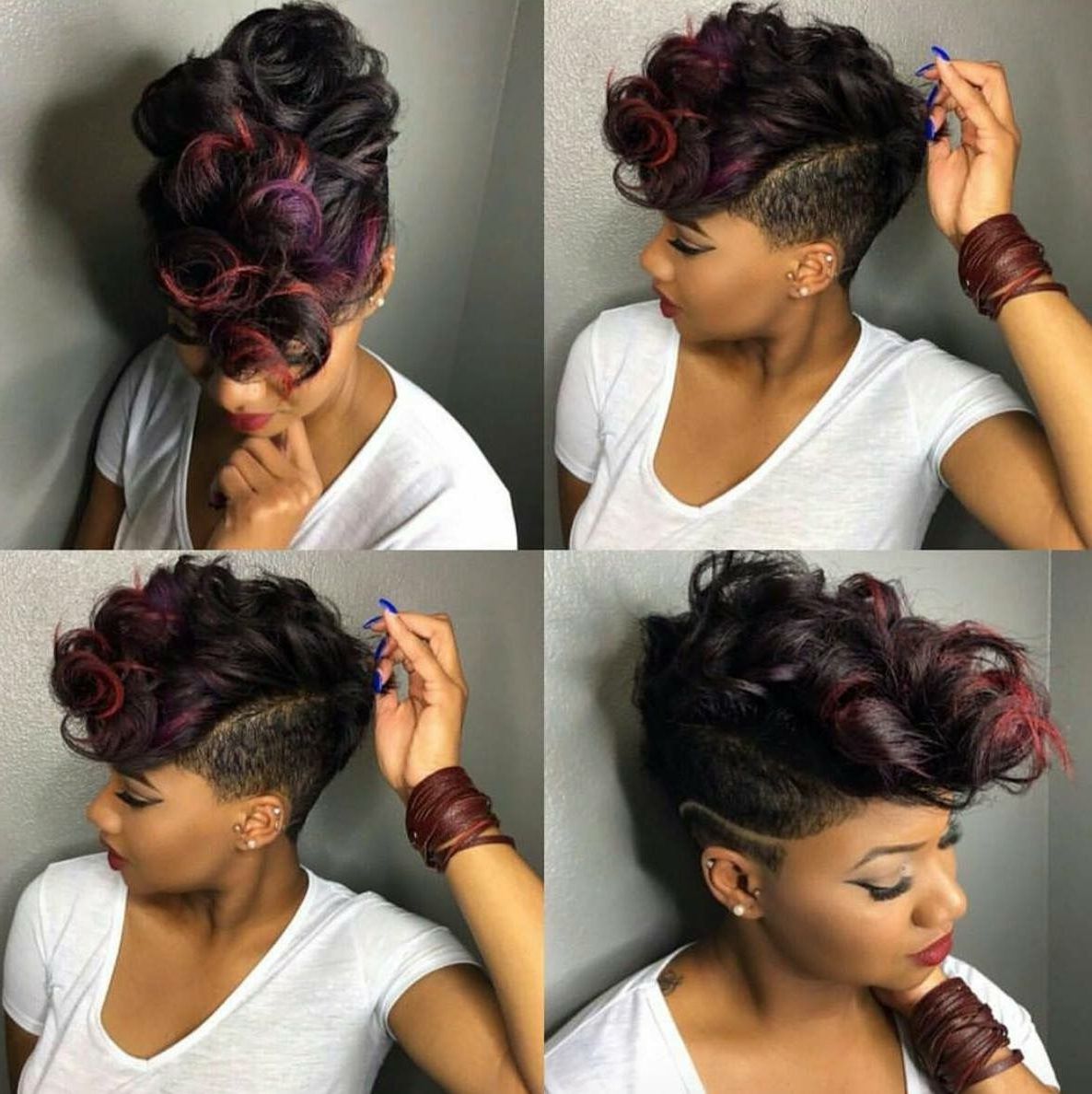 Short Hair In Most Recently Released Extravagant Purple Mohawk Hairstyles (View 18 of 20)