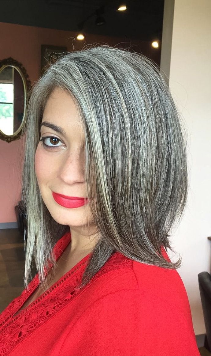 Trendy Medium Hairstyles For Grey Haired Woman For Natural Grey Hair. Salt And Pepper Hair Colour (View 9 of 20)