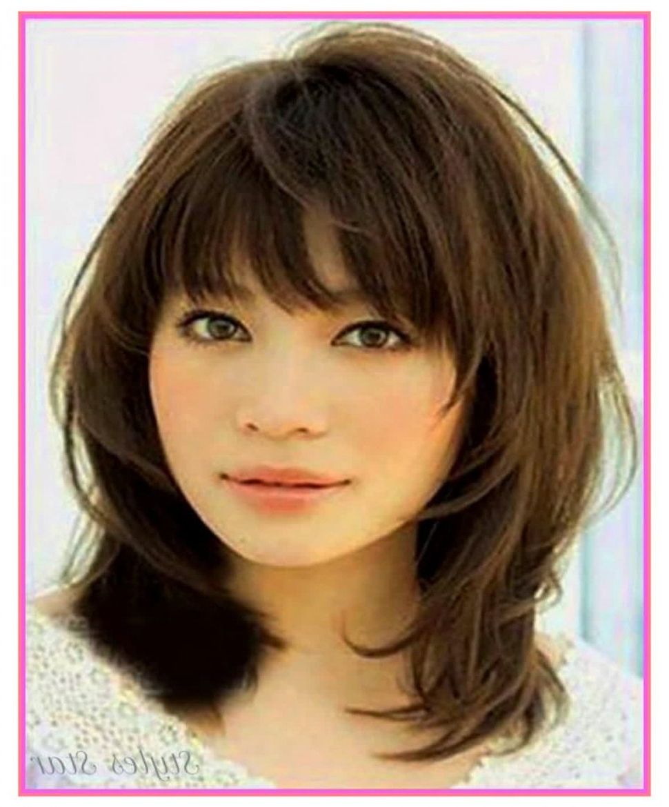 Well Known Medium Hairstyles With Fringe With Regard To Medium Hairstyle : Womens Medium Length With Bangs For Thick Hair (View 15 of 20)