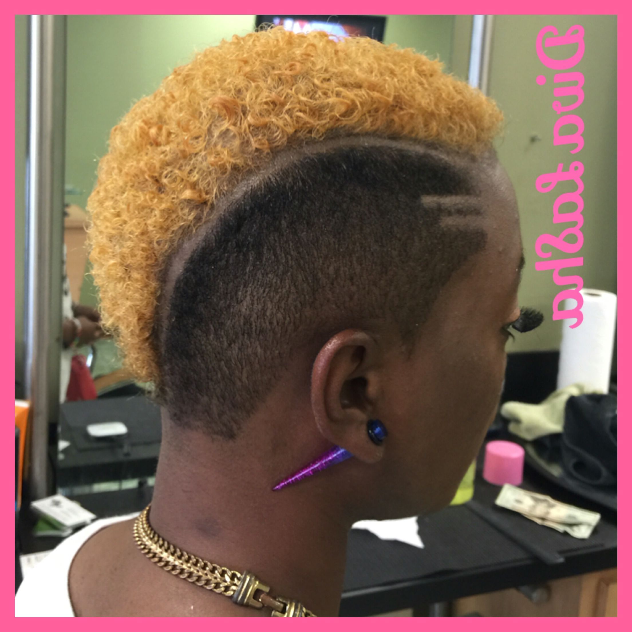 Well Liked Bleached Feminine Mohawk Hairstyles Inside Lady Mohawk Bleached Hair Lines Designs Barber Life Hair Life (View 3 of 20)