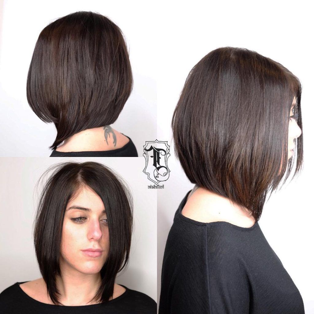 Women's Chic Long Angled Bob With Layers And Brunette Color Medium With Preferred Long Angled Bob Hairstyles With Chopped Layers (View 17 of 20)