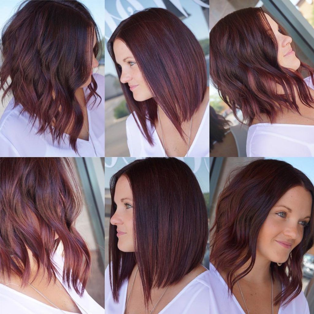 Women's Versatile Sexy Long Bob With Burgundy Color Womens Medium With Preferred Burgundy Medium Hairstyles (View 3 of 20)