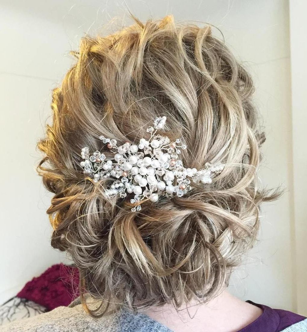 2017 Swirled Wedding Updos With Embellishment In Top 20 Wedding Hairstyles For Medium Hair (View 1 of 20)