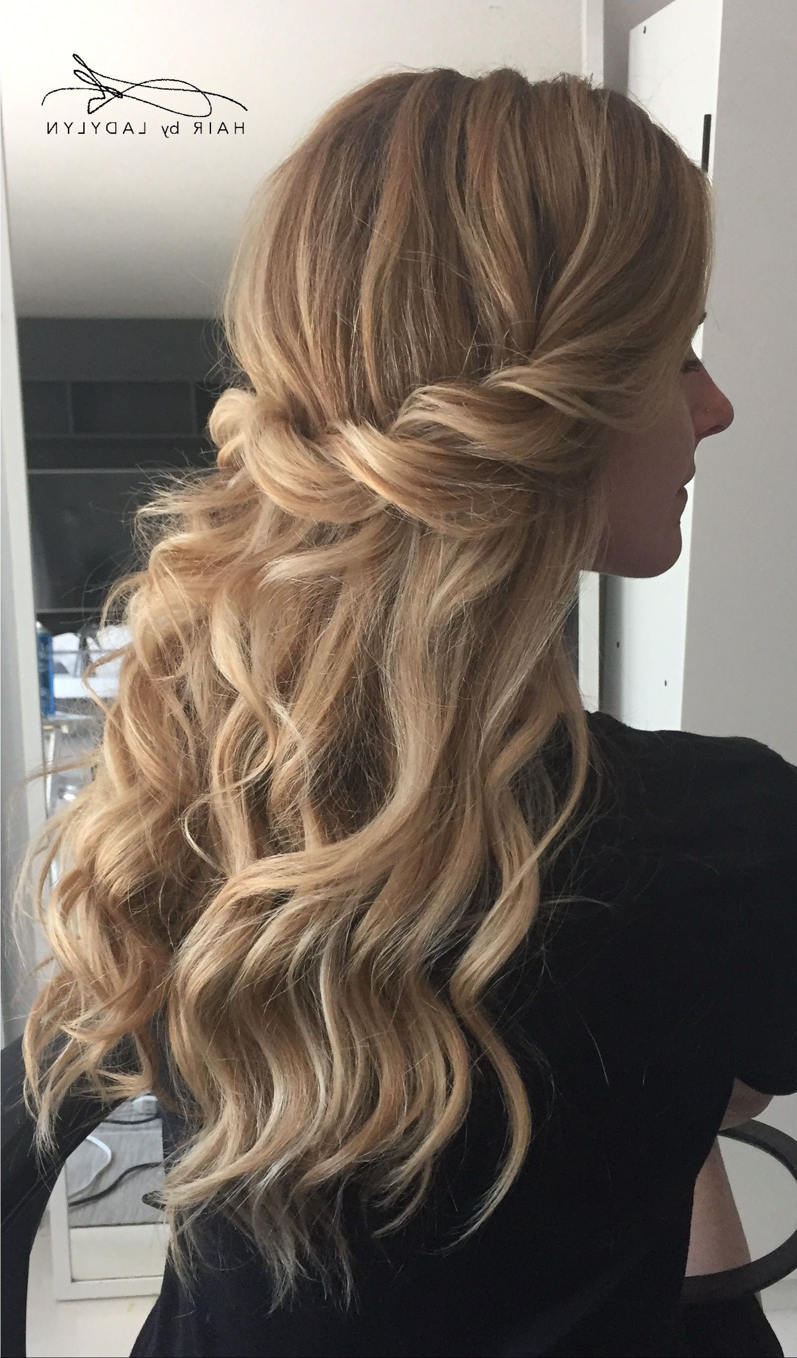 Boho Wedding Hair Blonde Long Loose Beach Waves Half Up Highlights In Most Current Dimensional Waves In Half Up Wedding Hairstyles (View 5 of 20)