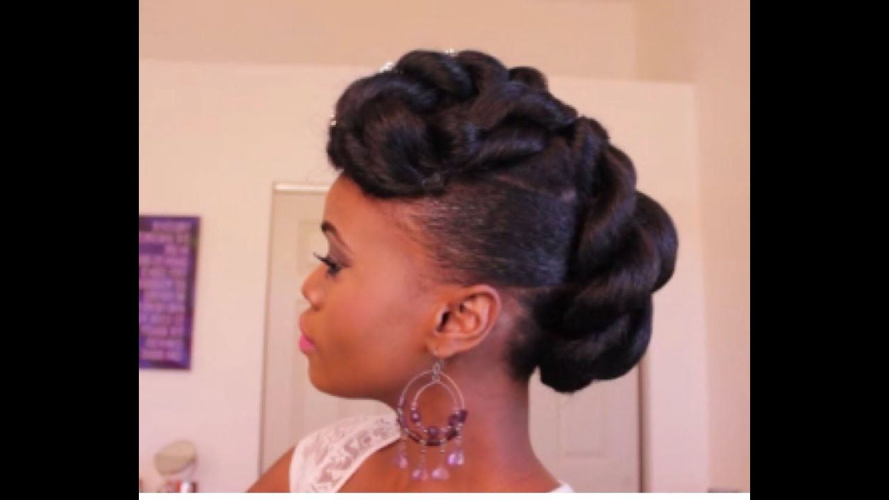 Bridal Faux Updo With Braidng Hair On Ethnic Hair – Youtube Regarding Popular Formal Faux Hawk Bridal Updos (View 10 of 20)