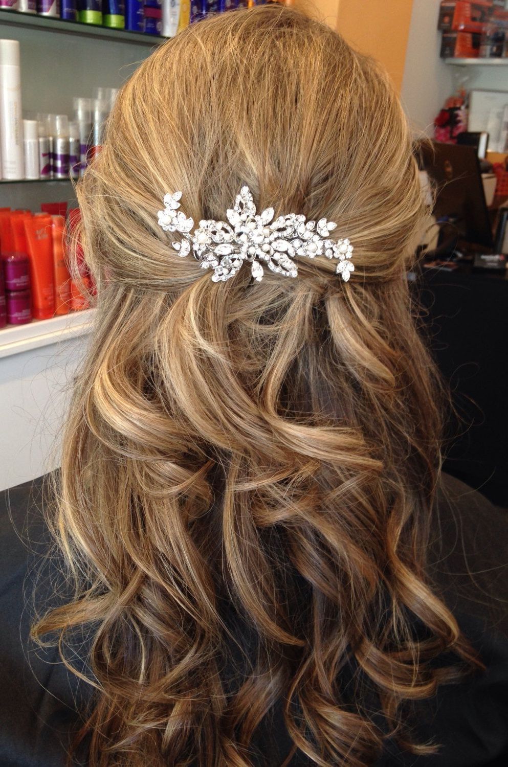 Bridal Hair Accessory. Rhinestone Wedding Hair Clip (View 7 of 20)