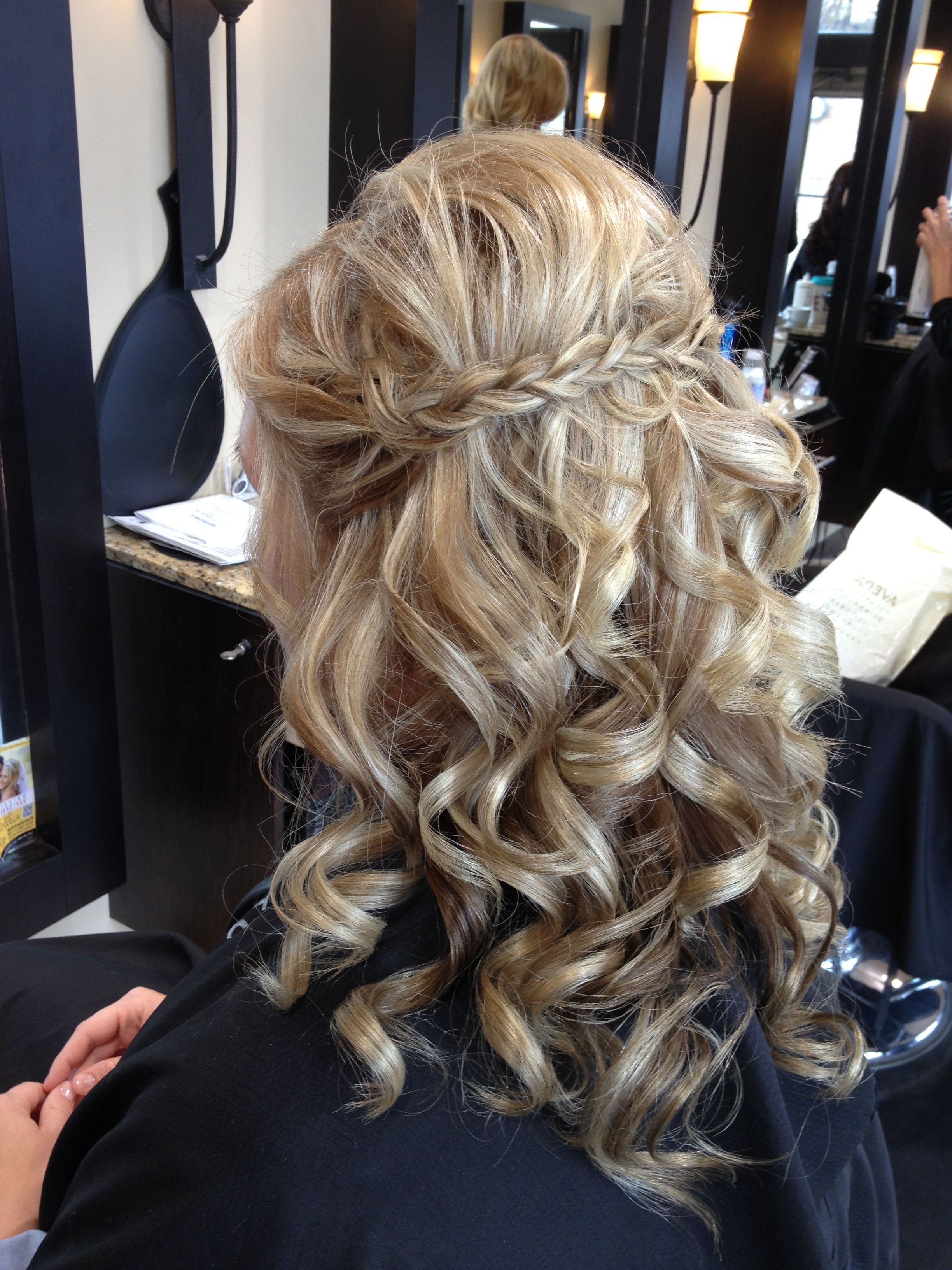 Cute! Or Even Bigger Waves Rather Than Tight Curls. Love The Braid Inside Well Liked Big And Fancy Curls Bridal Hairstyles (Gallery 19 of 20)