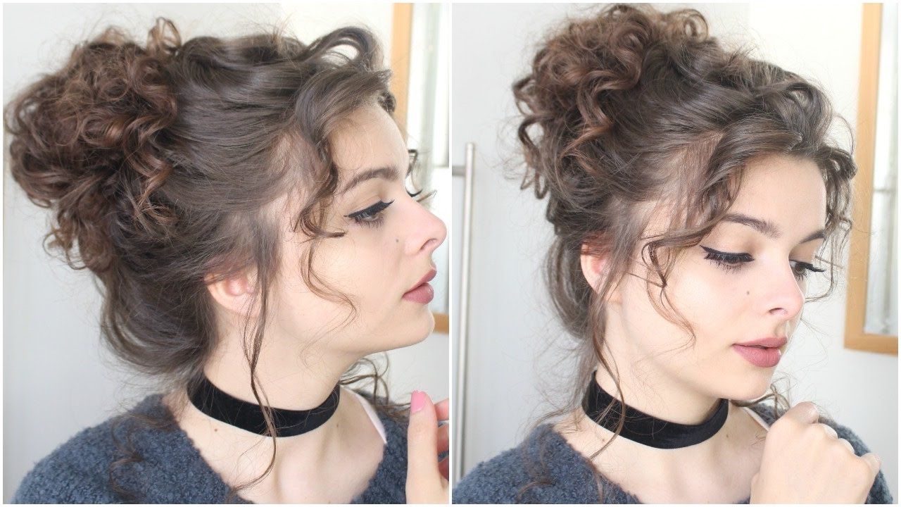 Giant Messy Curly Bun (View 6 of 20)