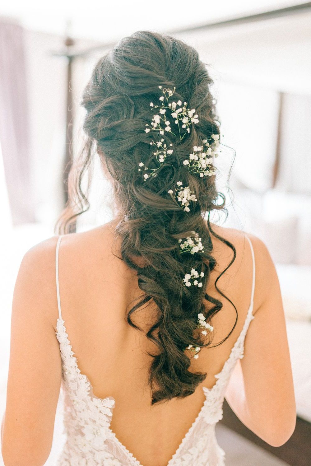 Godwick Hall Wedding With Bride In Anna Georgina For Latest Pinned Back Tousled Waves Bridal Hairstyles (View 18 of 20)