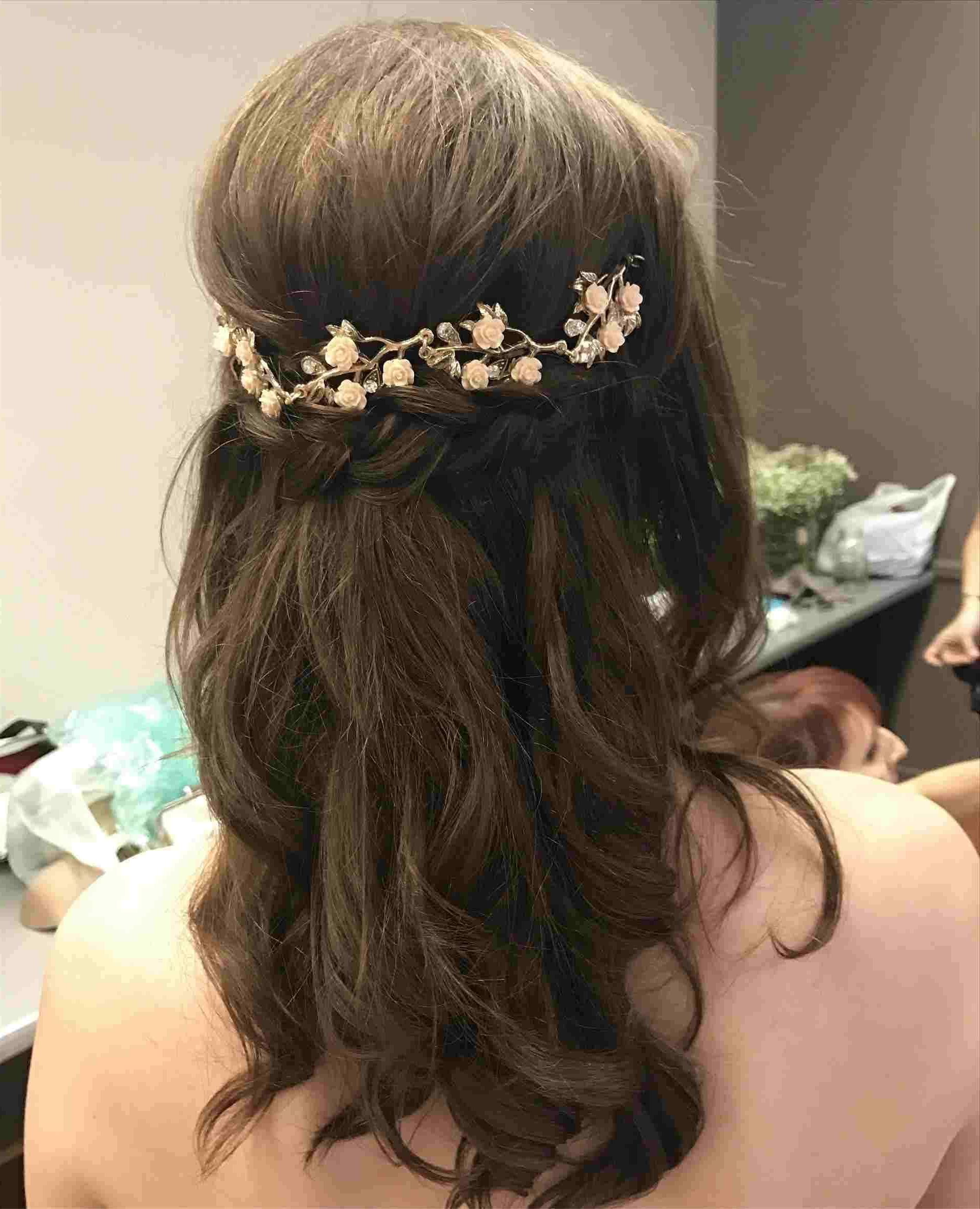 Hairstyles For Long Hair Bridal Half Up Half Down Best Of Half Up Inside Preferred Floral Crown Half Up Half Down Bridal Hairstyles (View 17 of 20)