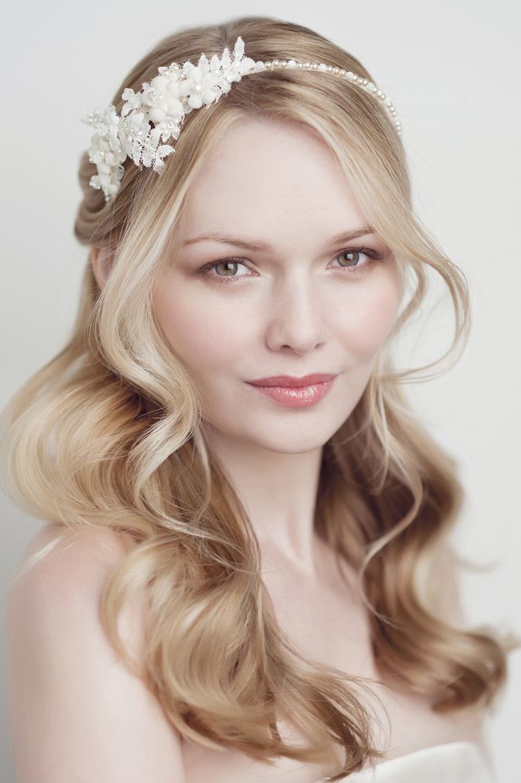 Introducing The Exquisite Floral Bridal Hair Adornments From Yelena With Regard To 2017 Accessorized Undone Waves Bridal Hairstyles (View 11 of 20)