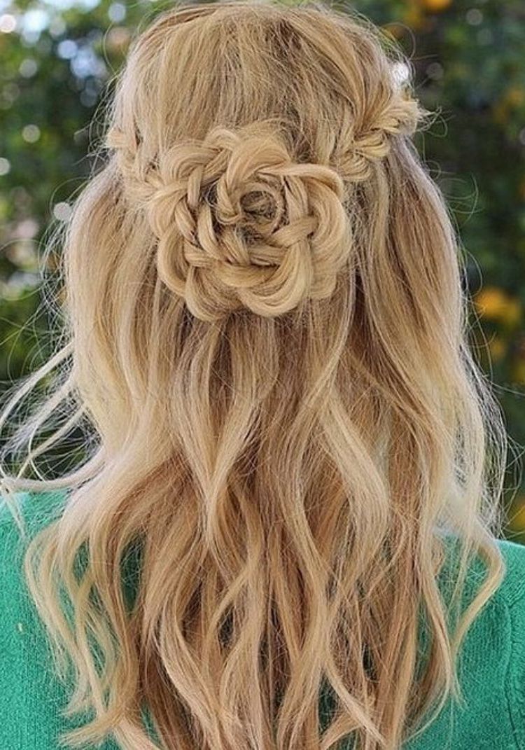 Most Current Diagonal Waterfall Braid In Half Up Bridal Hairstyles Pertaining To Pinholly ☁ ✨ On Hair In  (View 13 of 20)
