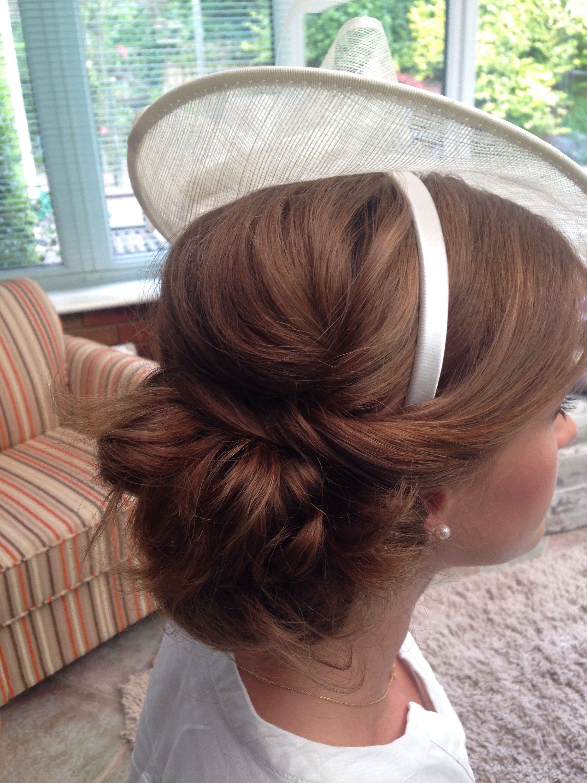 Most Recent Twisted Side Updo Hairstyles For Wedding Within Messy Low Bun Sat Slightly To The Side – Twisting Sections Of Hair (View 4 of 20)